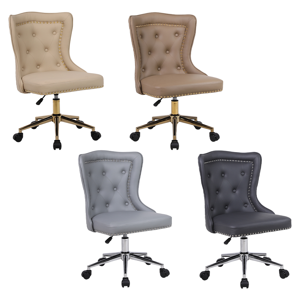 Armless leather lion head office chair